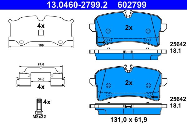 ATE 13.0460-2799.2 Brake Pad Set, disc brake