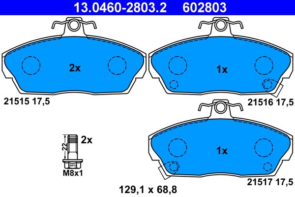ATE 13.0460-2803.2 Brake Pad Set, disc brake