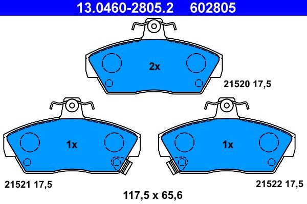 ATE 13.0460-2805.2 Brake Pad Set, disc brake