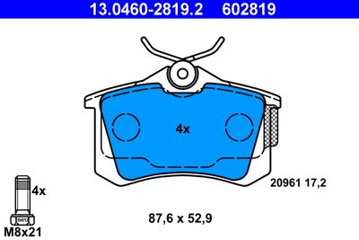 Brake Pad Set, disc brake ATE 13.0460-2819.2