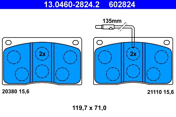 ATE 13.0460-2824.2 Brake Pad Set, disc brake