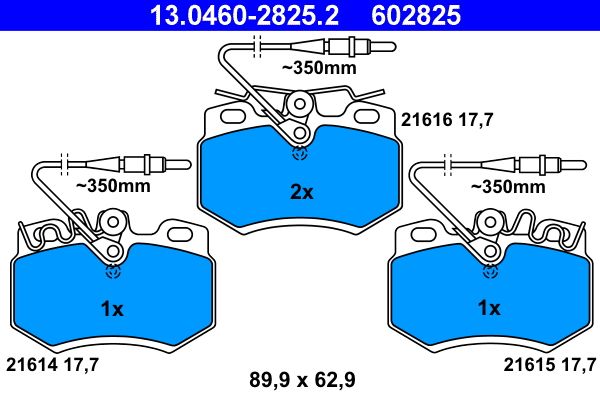ATE 13.0460-2825.2 Brake Pad Set, disc brake