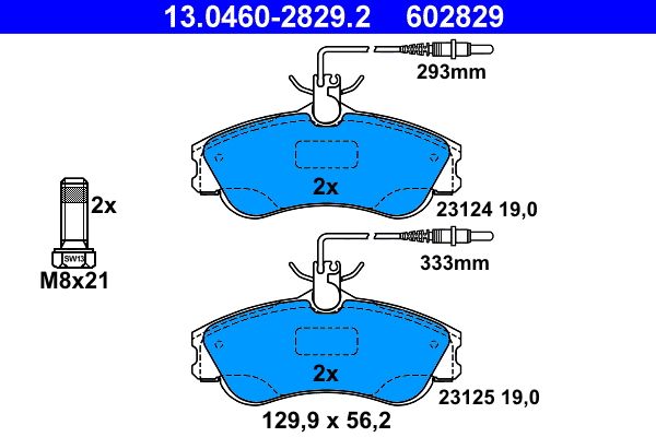 ATE 13.0460-2829.2 Brake Pad Set, disc brake