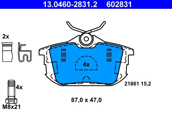 ATE 13.0460-2831.2 Brake Pad Set, disc brake