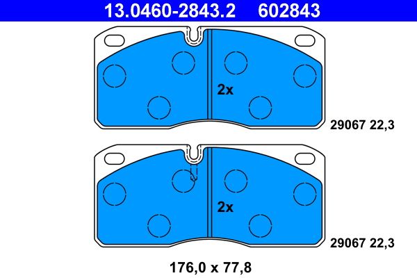 ATE 13.0460-2843.2 Brake Pad Set, disc brake
