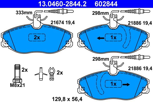 ATE 13.0460-2844.2 Brake Pad Set, disc brake