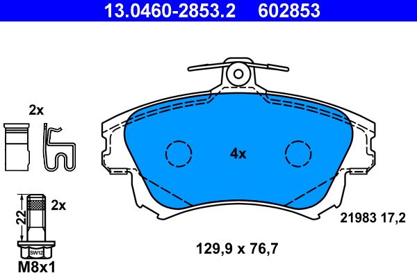 ATE 13.0460-2853.2 Brake Pad Set, disc brake