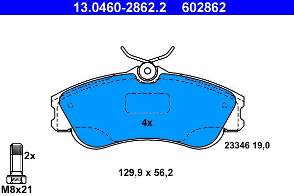 ATE 13.0460-2862.2 Brake Pad Set, disc brake