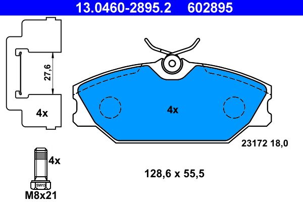 ATE 13.0460-2895.2 Brake Pad Set, disc brake