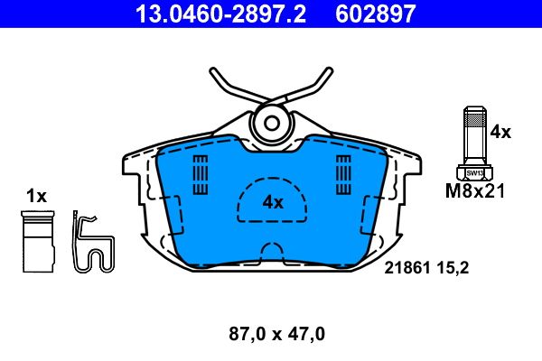 ATE 13.0460-2897.2 Brake Pad Set, disc brake