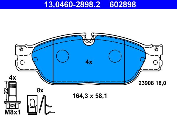 ATE 13.0460-2898.2 Brake Pad Set, disc brake