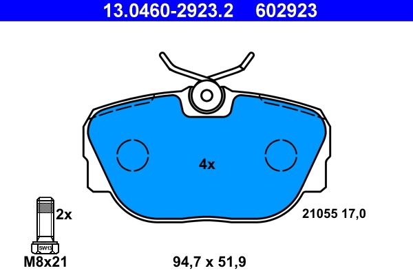 ATE 13.0460-2923.2 Brake Pad Set, disc brake
