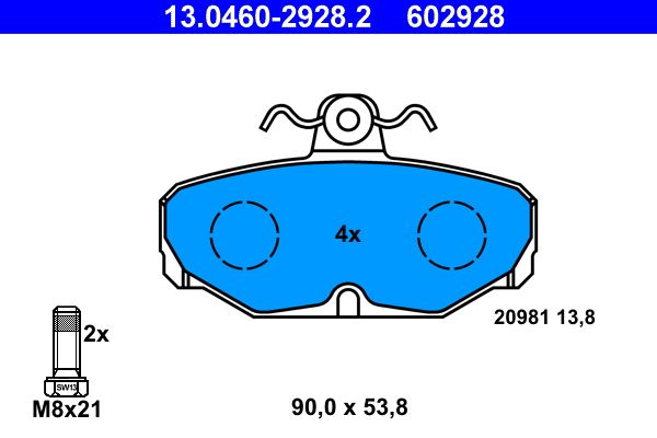 ATE 13.0460-2928.2 Brake Pad Set, disc brake