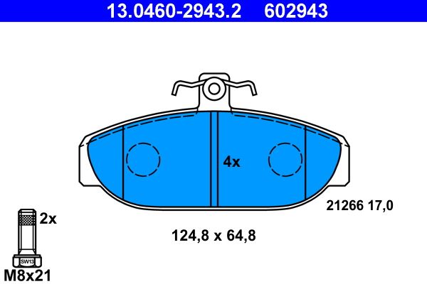 ATE 13.0460-2943.2 Brake Pad Set, disc brake