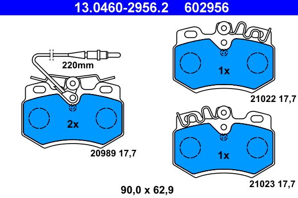 ATE 13.0460-2956.2 Brake Pad Set, disc brake