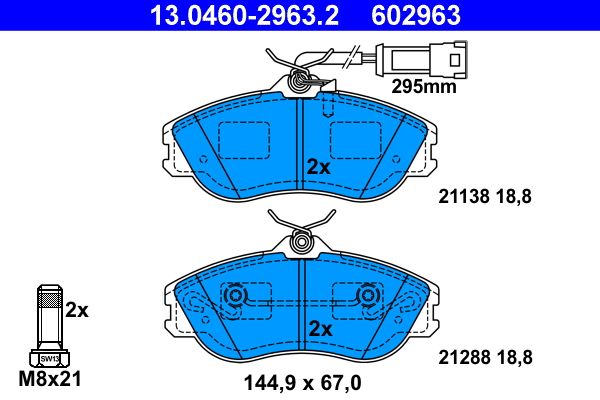 ATE 13.0460-2963.2 Brake Pad Set, disc brake