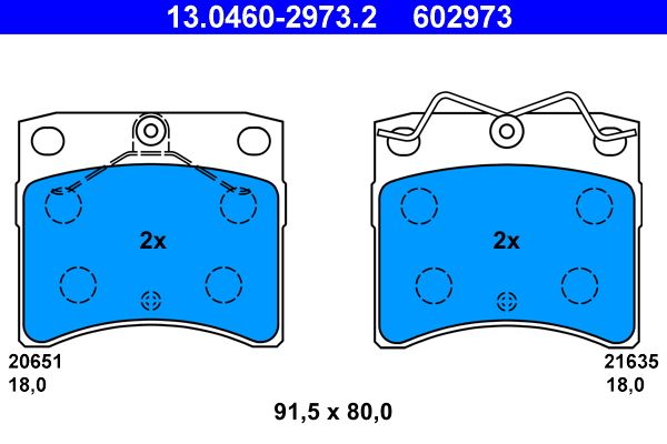 ATE 13.0460-2973.2 Brake Pad Set, disc brake