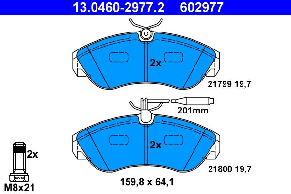 ATE 13.0460-2977.2 Brake Pad Set, disc brake