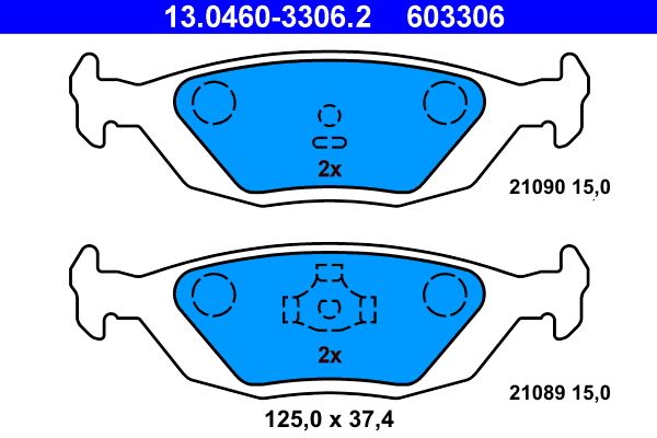 ATE 13.0460-3306.2 Brake Pad Set, disc brake