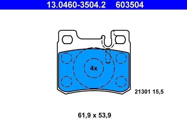 ATE 13.0460-3504.2 Brake Pad Set, disc brake