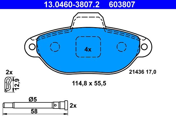 ATE 13.0460-3807.2 Brake Pad Set, disc brake