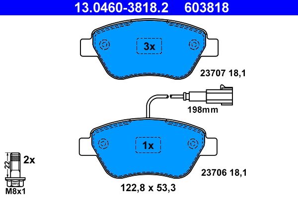 ATE 13.0460-3818.2 Brake Pad Set, disc brake