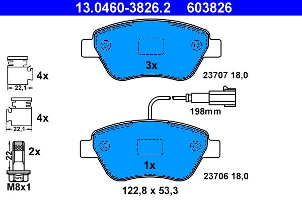 ATE 13.0460-3826.2 Brake Pad Set, disc brake