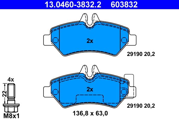 ATE 13.0460-3832.2 Brake Pad Set, disc brake