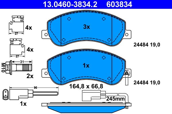ATE 13.0460-3834.2 Brake Pad Set, disc brake