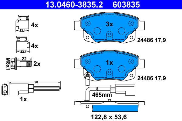ATE 13.0460-3835.2 Brake Pad Set, disc brake