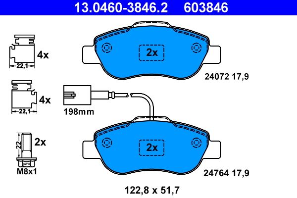 ATE 13.0460-3846.2 Brake Pad Set, disc brake