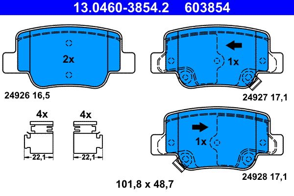 ATE 13.0460-3854.2 Brake Pad Set, disc brake