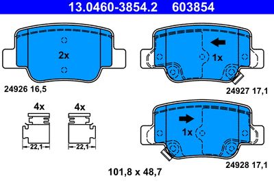 Brake Pad Set, disc brake ATE 13.0460-3854.2