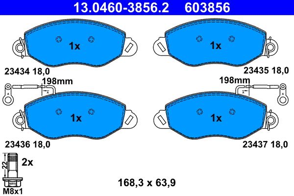 ATE 13.0460-3856.2 Brake Pad Set, disc brake