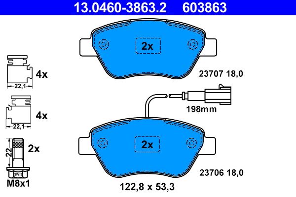ATE 13.0460-3863.2 Brake Pad Set, disc brake