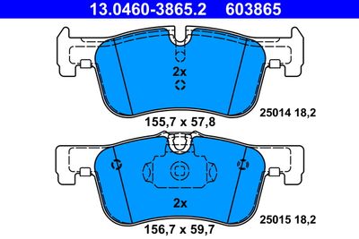 Brake Pad Set, disc brake ATE 13.0460-3865.2