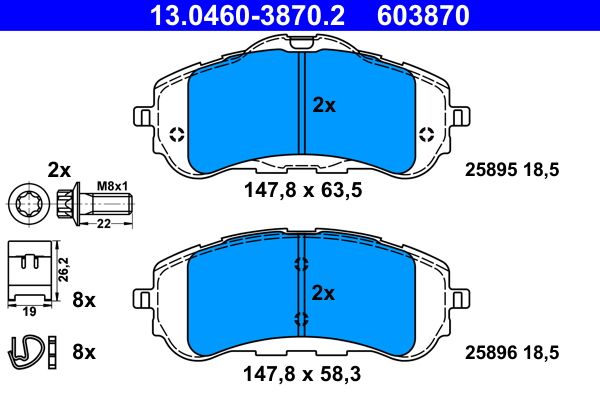 ATE 13.0460-3870.2 Brake Pad Set, disc brake