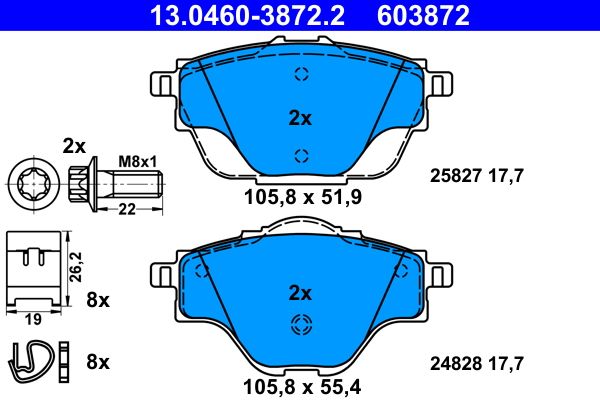 ATE 13.0460-3872.2 Brake Pad Set, disc brake