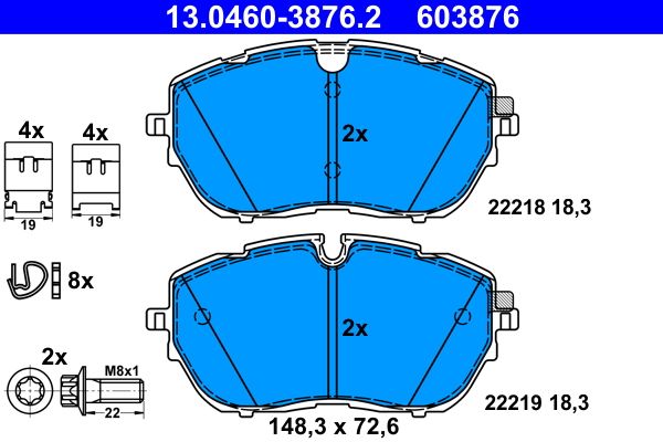 ATE 13.0460-3876.2 Brake Pad Set, disc brake