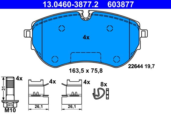 ATE 13.0460-3877.2 Brake Pad Set, disc brake