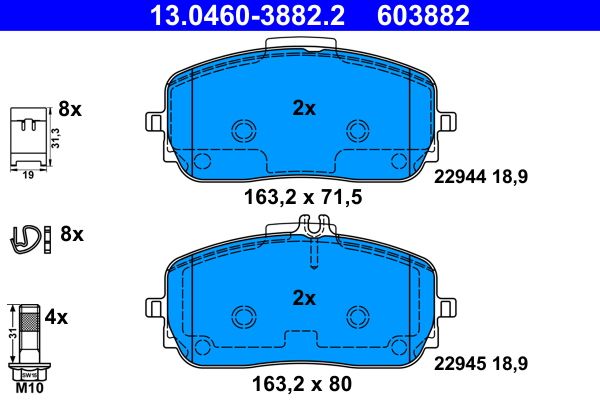 ATE 13.0460-3882.2 Brake Pad Set, disc brake