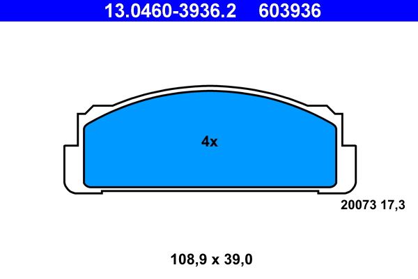 ATE 13.0460-3936.2 Brake Pad Set, disc brake