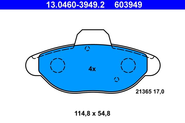 ATE 13.0460-3949.2 Brake Pad Set, disc brake