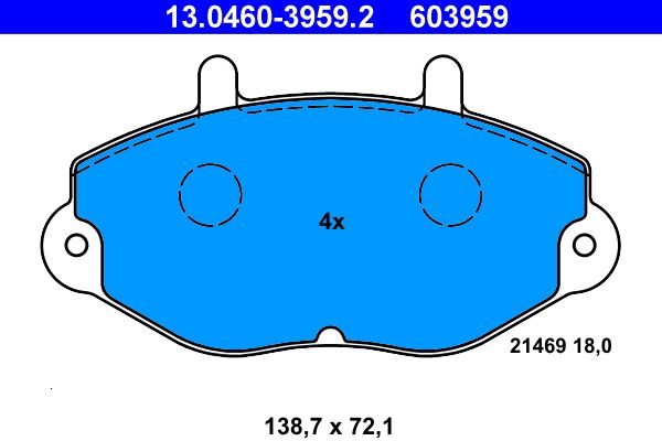 ATE 13.0460-3959.2 Brake Pad Set, disc brake