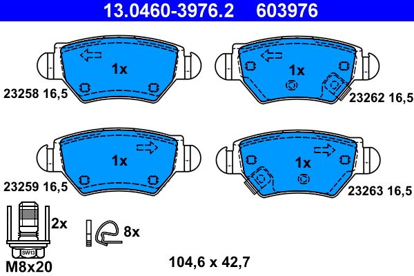 ATE 13.0460-3976.2 Brake Pad Set, disc brake