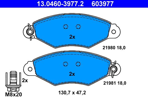 ATE 13.0460-3977.2 Brake Pad Set, disc brake