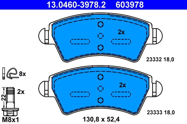 ATE 13.0460-3978.2 Brake Pad Set, disc brake