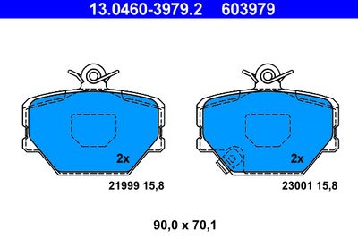 Brake Pad Set, disc brake ATE 13.0460-3979.2