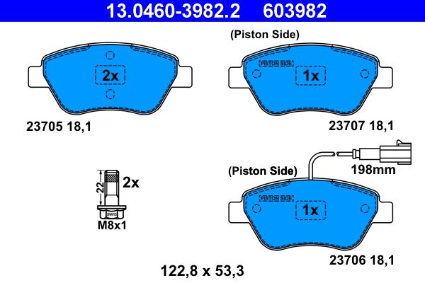 ATE 13.0460-3982.2 Brake Pad Set, disc brake