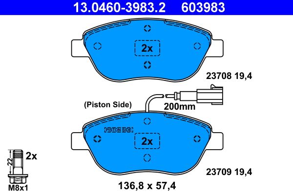 ATE 13.0460-3983.2 Brake Pad Set, disc brake